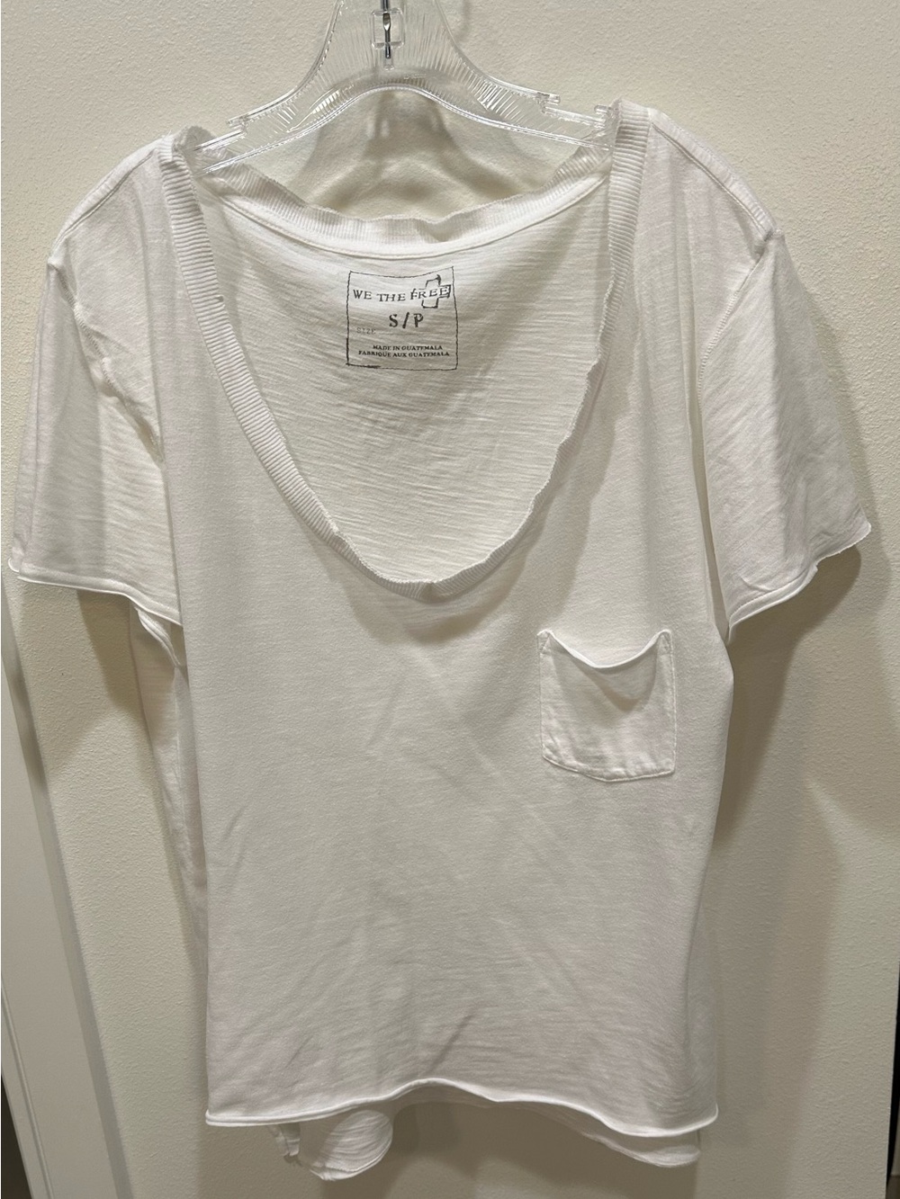 We The Free Short Sleeve White Pocket Tee